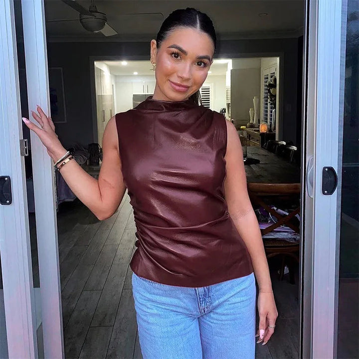 BELLA | TOP EN CUIR VEGAN POUR FEMMES