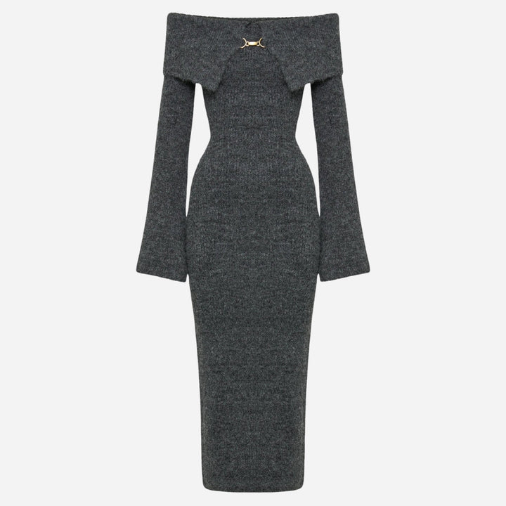 BARBARA | ROBE EN MAILLE À ÉPAULES DÉNUDÉES BAXTER