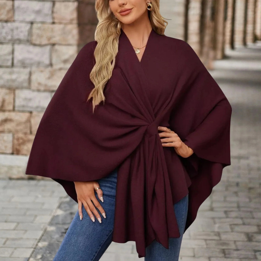 YVETTE | PONCHO ÉLÉGANT DRAPÉ