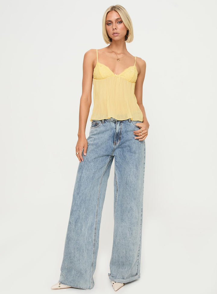 NOA | TOP EN DENTELLE JAUNE