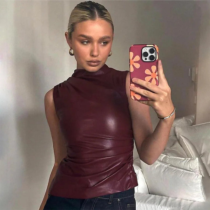 BELLA | TOP EN CUIR VEGAN POUR FEMMES