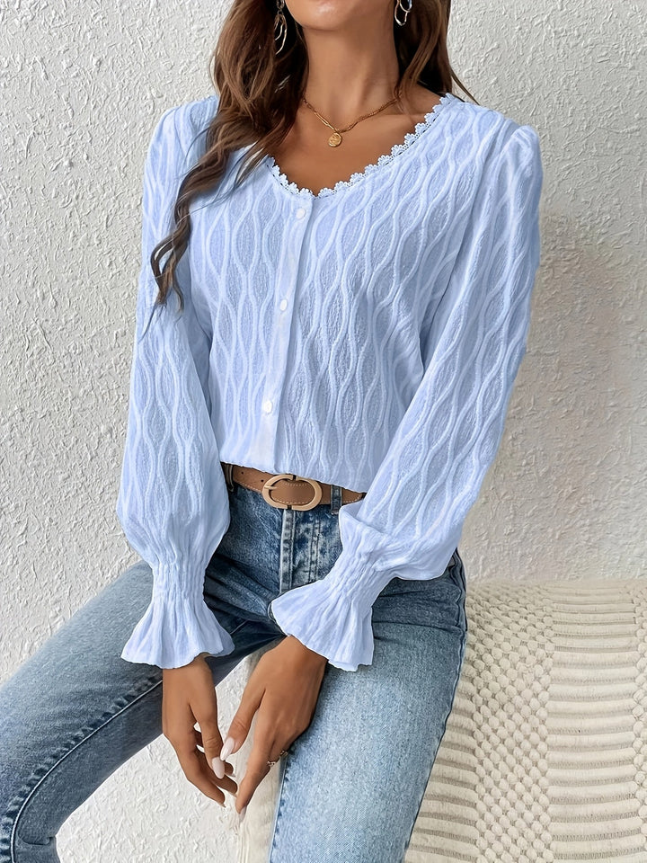 MARIE | BLOUSE À COL V AVEC MANCHES LONGUES