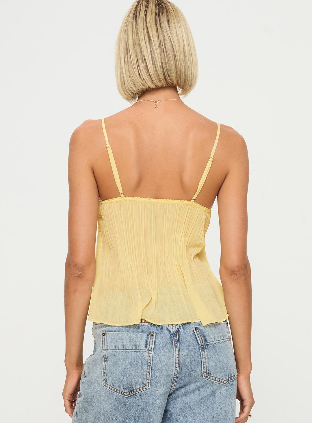 NOA | TOP EN DENTELLE JAUNE