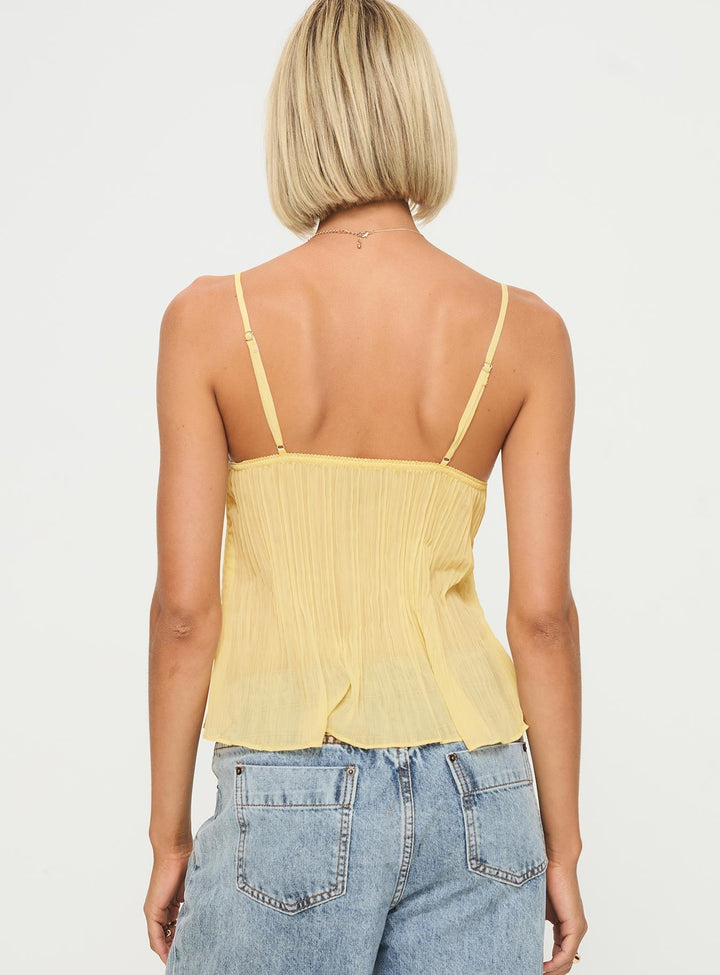 NOA | TOP EN DENTELLE JAUNE