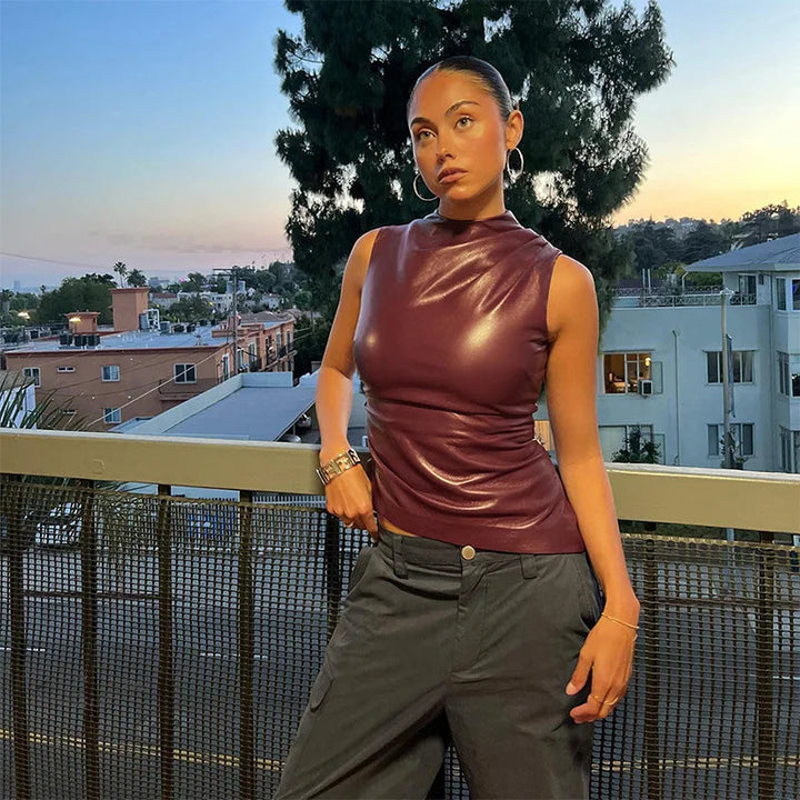 BELLA | TOP EN CUIR VEGAN POUR FEMMES