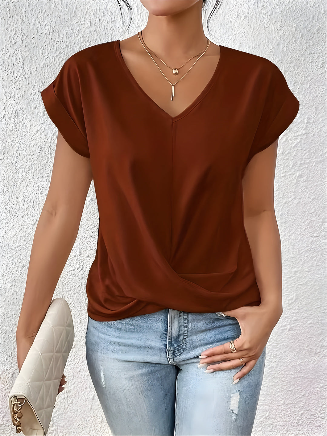 FAYE | CHEMISE CASUAL ÉLÉGANTE À COL EN V