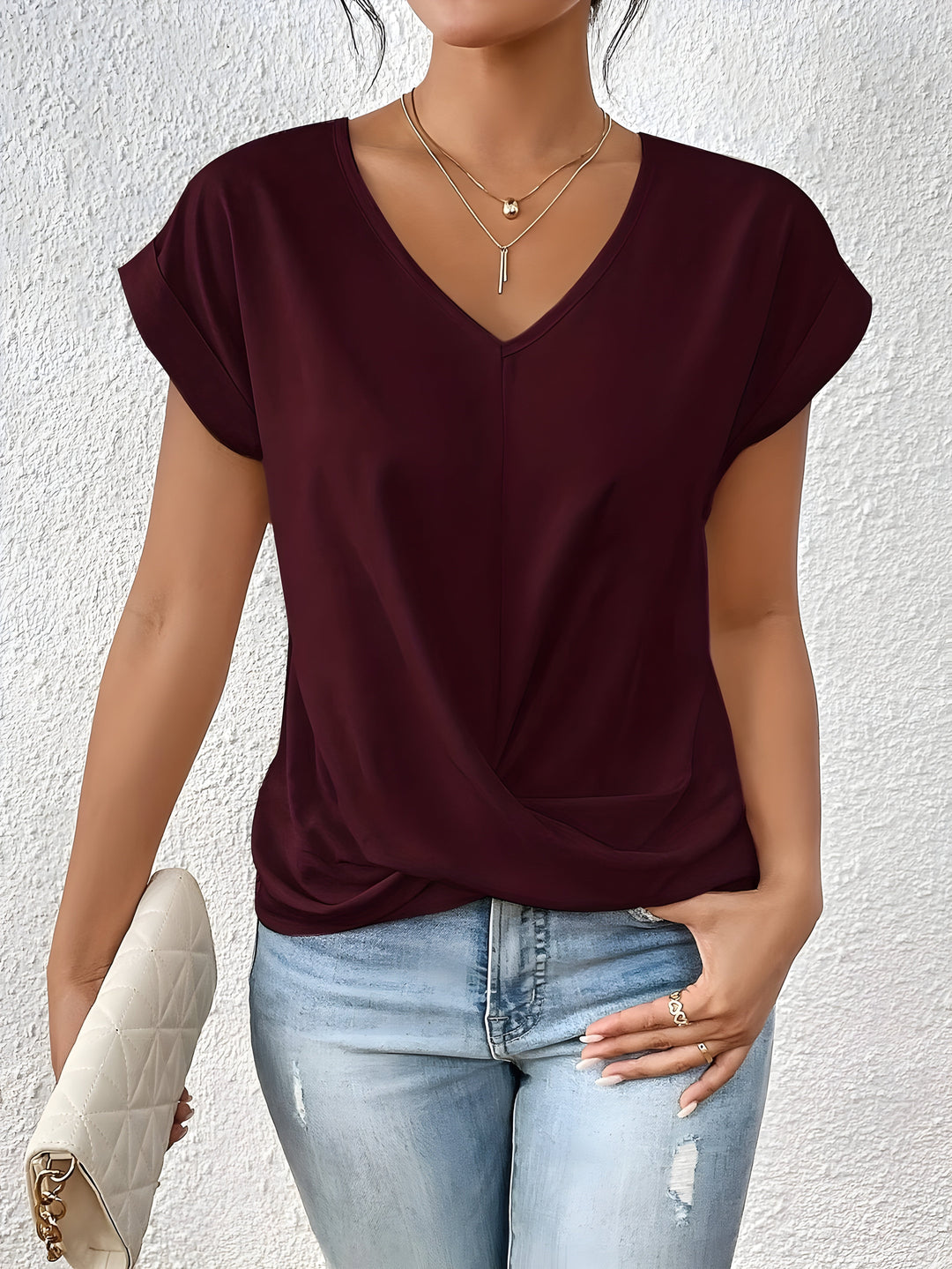 FAYE | CHEMISE CASUAL ÉLÉGANTE À COL EN V