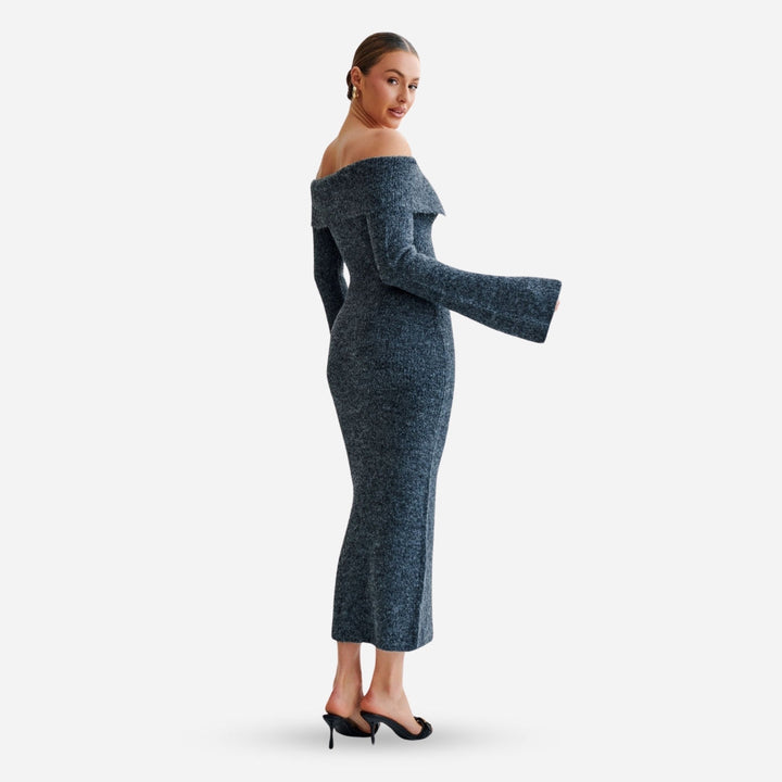 BARBARA | ROBE EN MAILLE À ÉPAULES DÉNUDÉES BAXTER