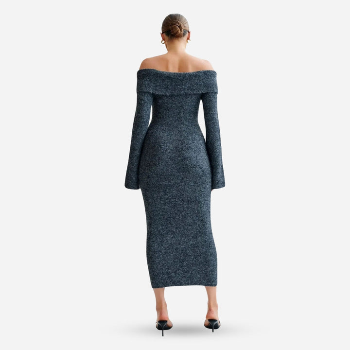 BARBARA | ROBE EN MAILLE À ÉPAULES DÉNUDÉES BAXTER