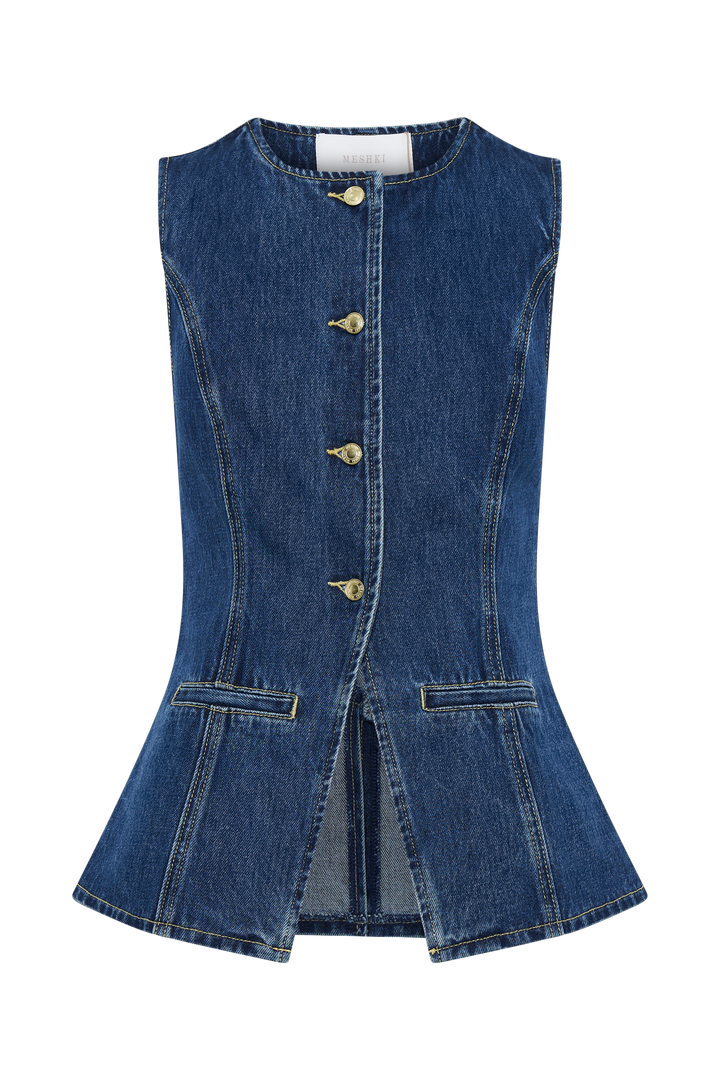 SARA | ENSEMBLE EN DENIM TENDANCE À BOUTONS