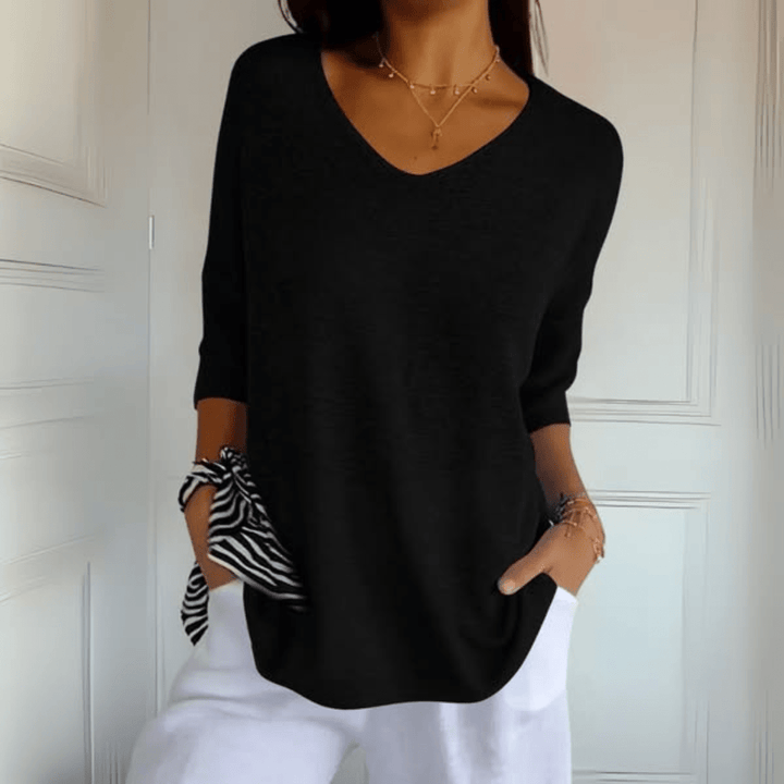 ANNA | TOP TRICOTÉ À COL EN V