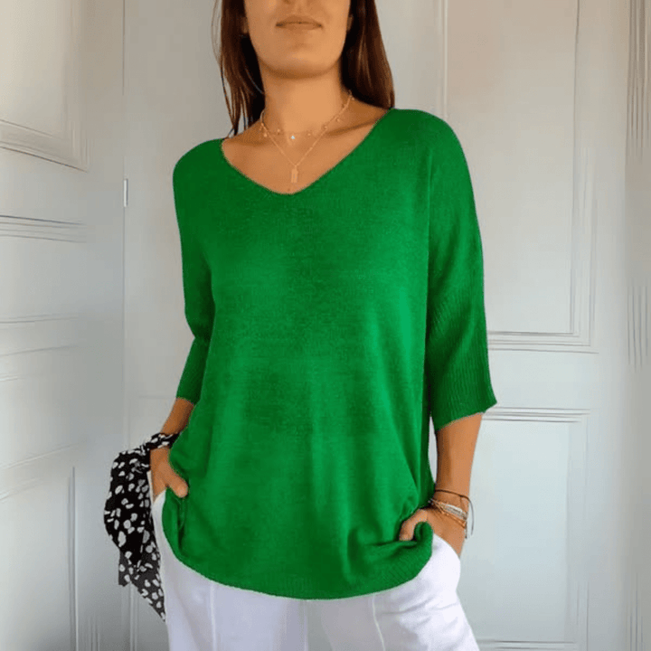 ANNA | TOP TRICOTÉ À COL EN V