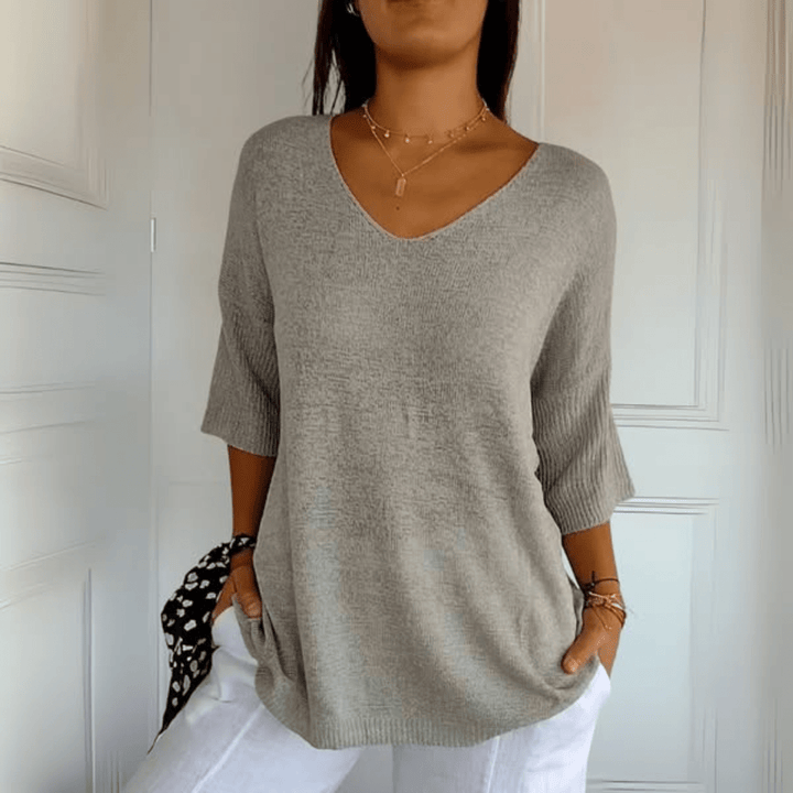 ANNA | TOP TRICOTÉ À COL EN V