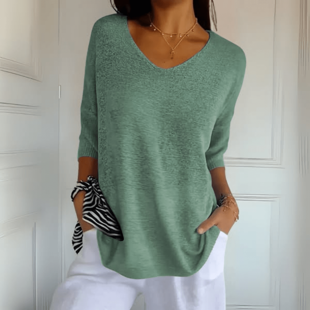 ANNA | TOP TRICOTÉ À COL EN V