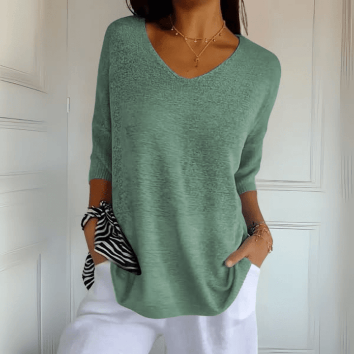 ANNA | TOP TRICOTÉ À COL EN V