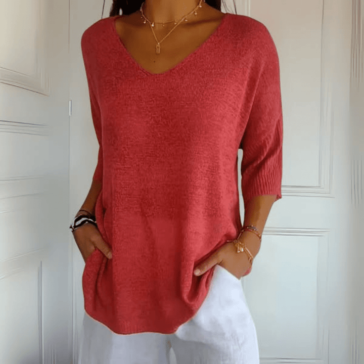 ANNA | TOP TRICOTÉ À COL EN V