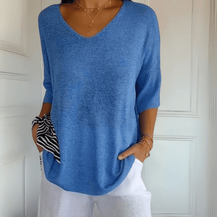 ANNA | TOP TRICOTÉ À COL EN V