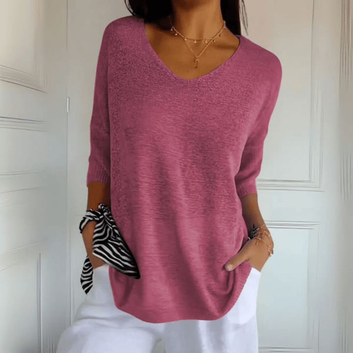 ANNA | TOP TRICOTÉ À COL EN V