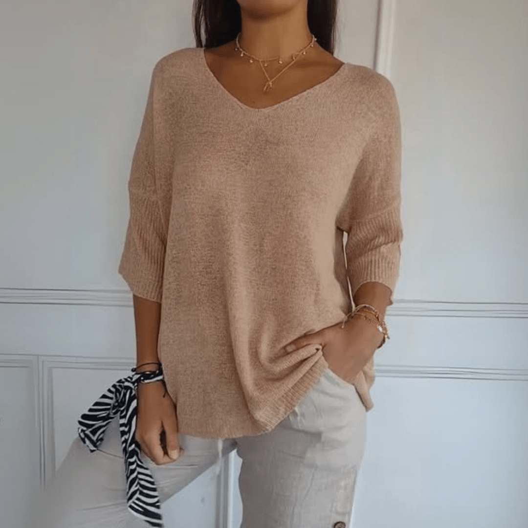 ANNA | TOP TRICOTÉ À COL EN V