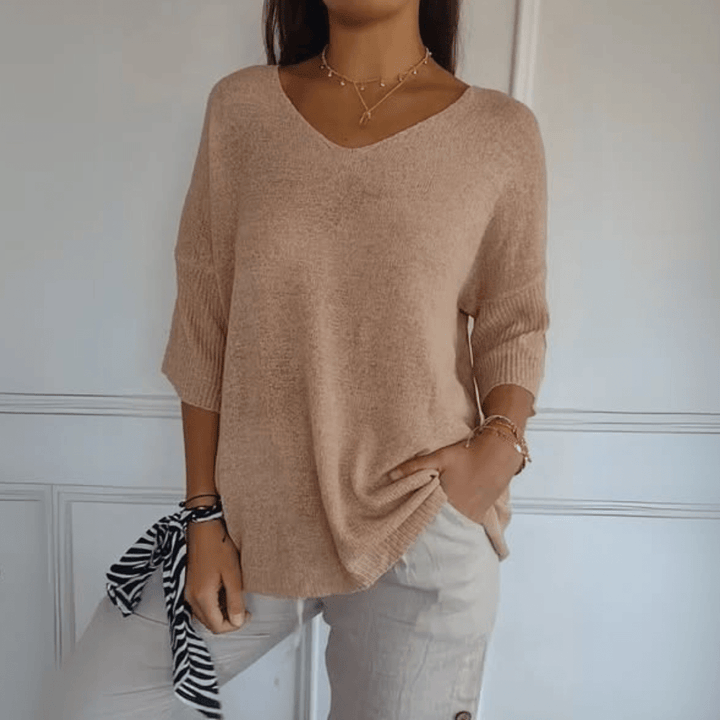 ANNA | TOP TRICOTÉ À COL EN V