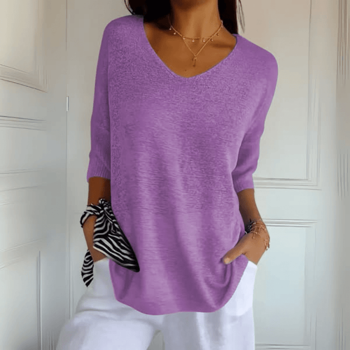 ANNA | TOP TRICOTÉ À COL EN V
