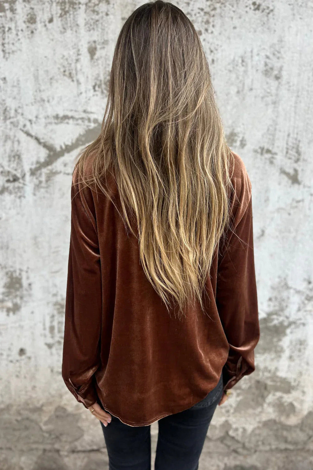 ESTELLE | BLOUSE EN VELOURS BOUTONNÉE